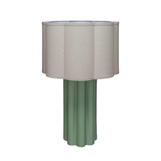 Soft Green Scalloped Fluted Lamp