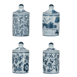 Blue Pattern Spice Jars