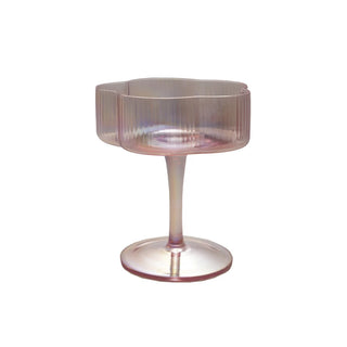 Pleated Flower Shaped Coupe Glass