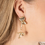Textured Petal Drop Earrings