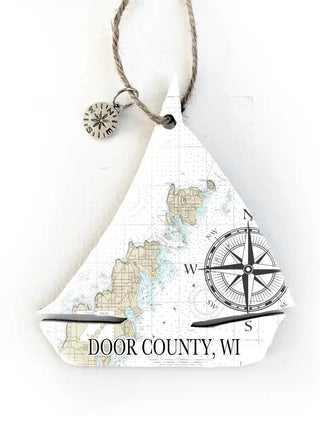 Sailboat Map Ornament