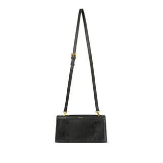 Pleated Clutch Bag-Black