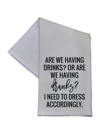 Drinks or Dranks Tea Towel