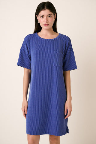 Ribbed Tee Dress Royal