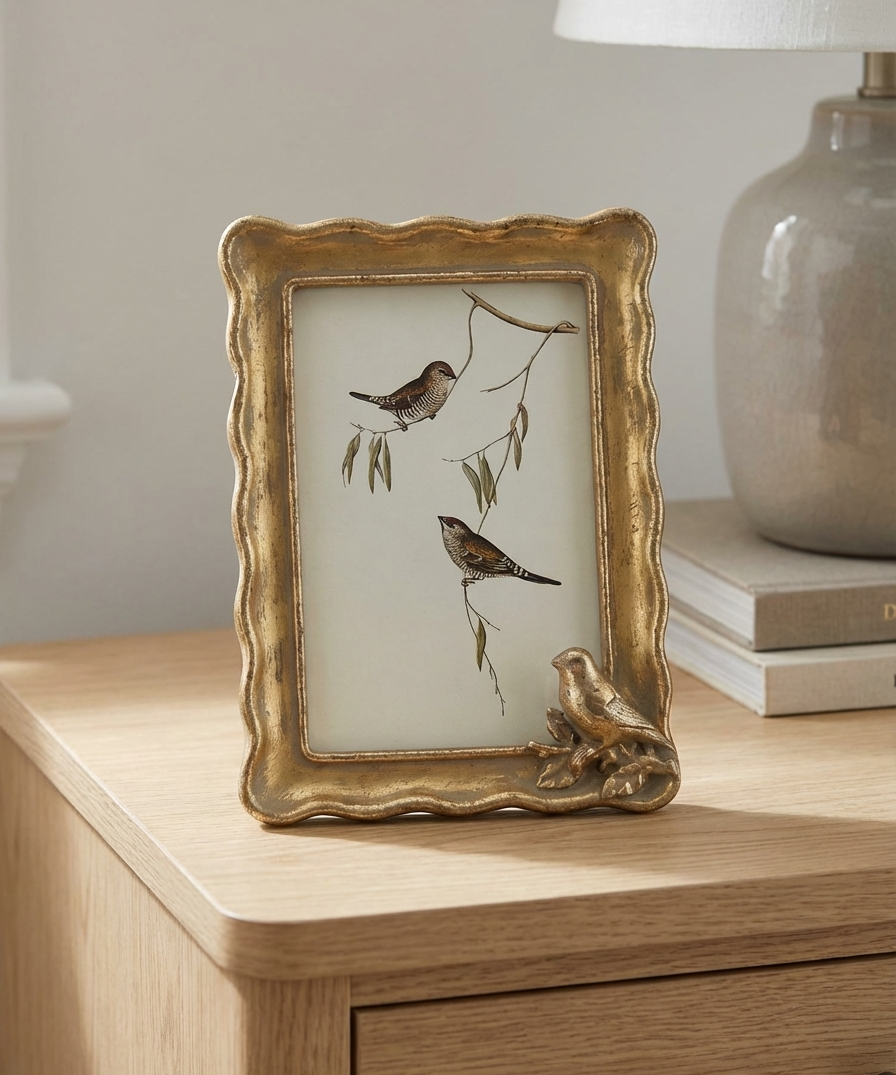 Gold Bird Accent Photo Frame