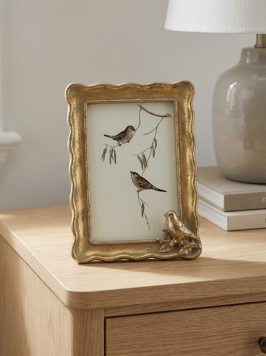 Gold Bird Accent Photo Frame