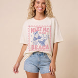 Meet Me At The Beach Oversized Graphic Tee