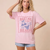 Meet Me At The Beach Oversized Graphic Tee