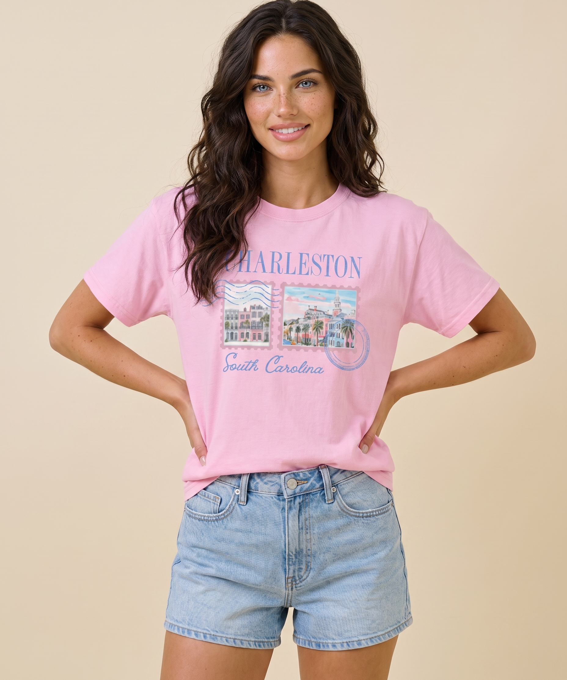 Charleston Stamp Oversized Graphic Tee