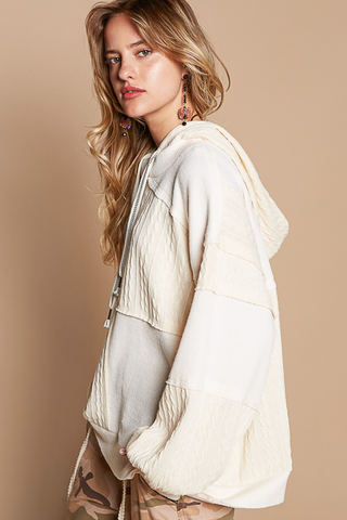 Balloon Sleeve Cut Sew Sweater Knit Top