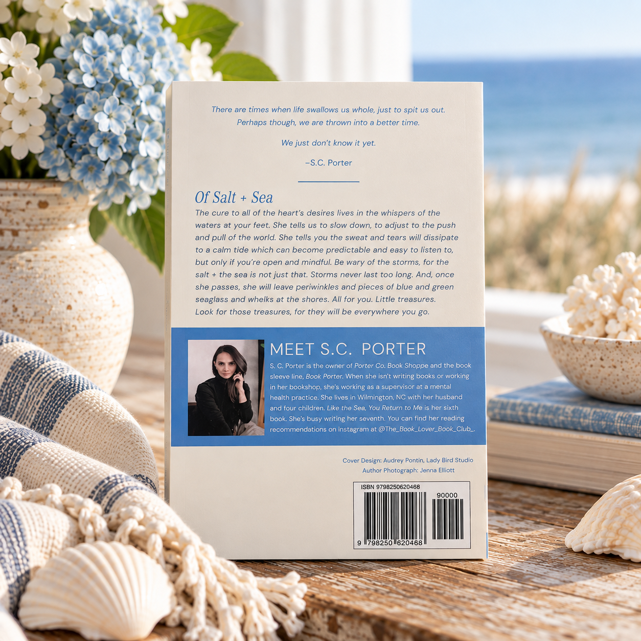 Back cover of Like the Sea, You Return to Me by S.C. Porter featuring poetry and author details