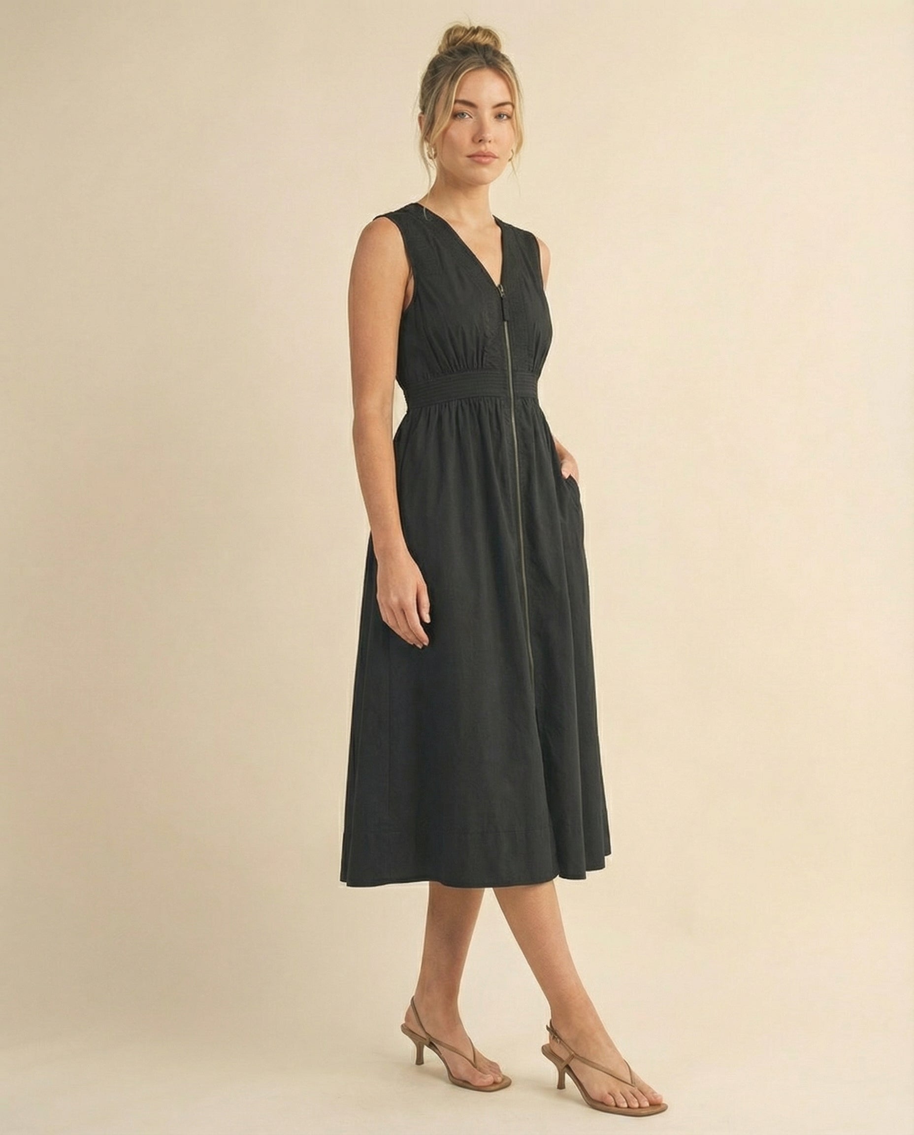 Modern Muse Zip Midi Dress (detail view 4)