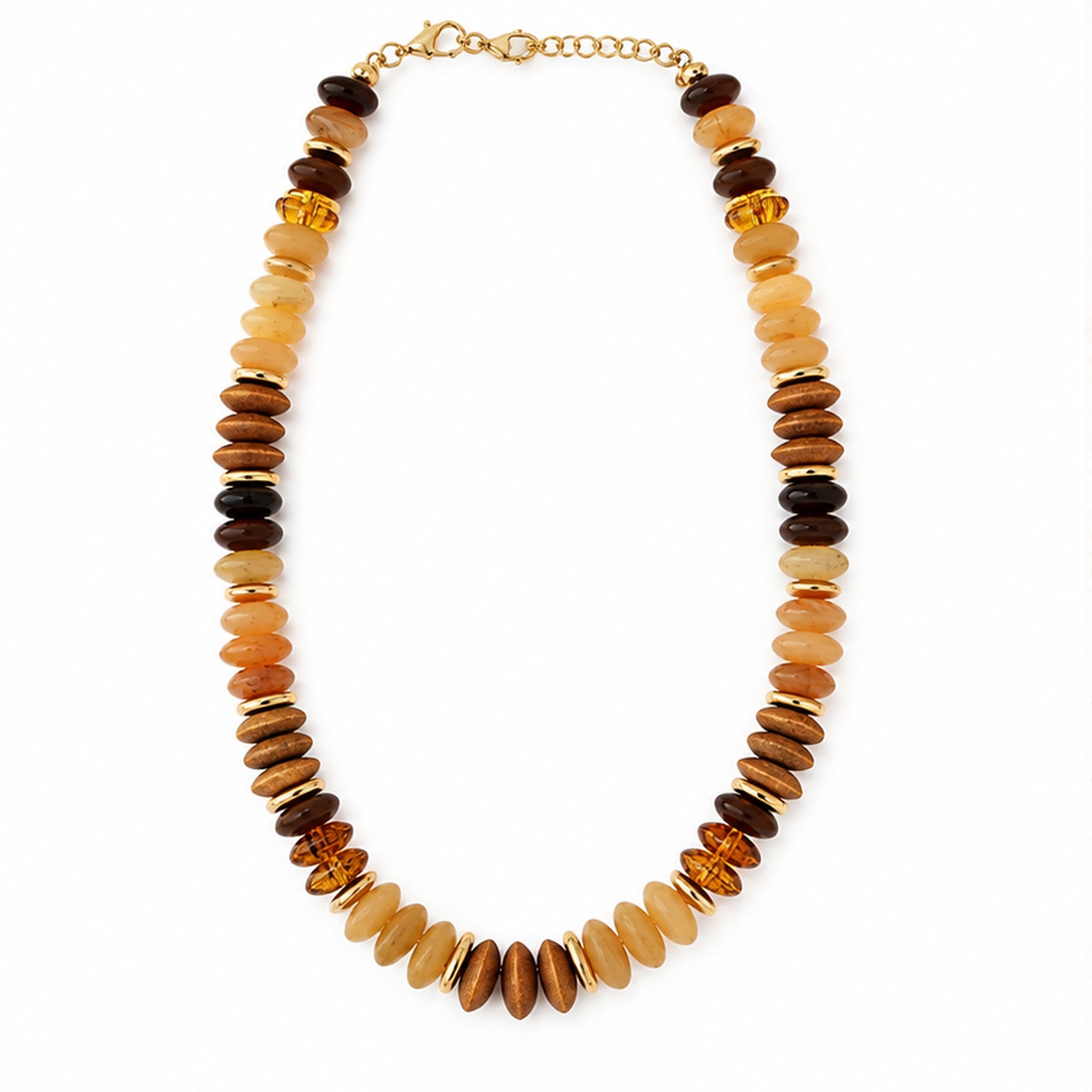 Natural mixed bead necklace complete studio image