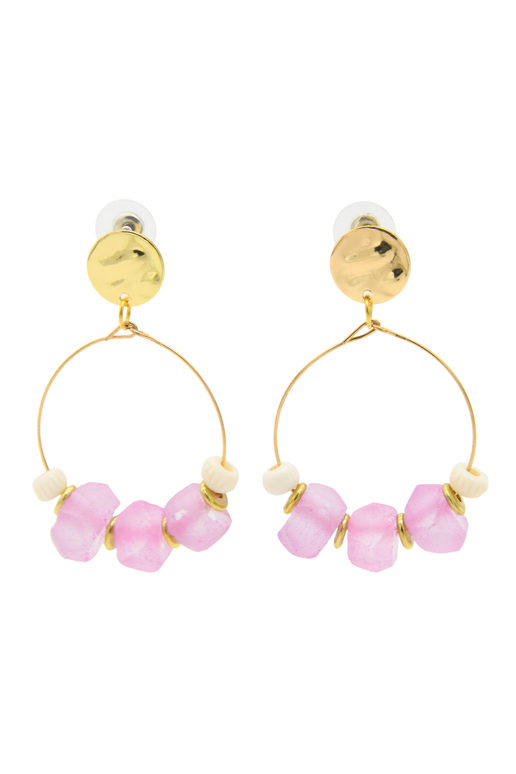 Pink Chasing Waves Earrings- Handmade by MSC