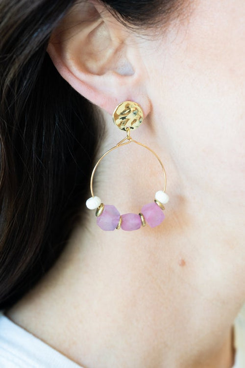 Pink Chasing Waves Earrings- Handmade by MSC