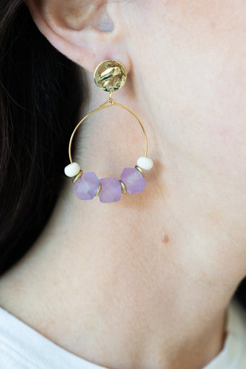 Purple Chasing Waves Earrings- Handmade by MSC