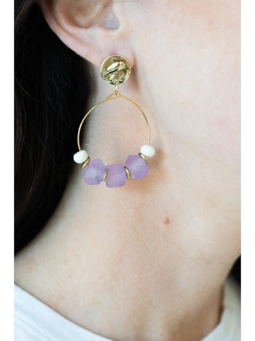 Purple Chasing Waves Earrings- Handmade by MSC