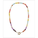 Multicolor rondelle bead necklace studio photo