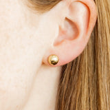Gold Round Flatback Stud Earrings