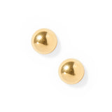 Gold Round Flatback Stud Earrings