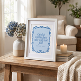 She Will Not Fall Scripture Print Artwork
