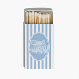 Blue & White Striped Matchbox | Coastal Cottage Candle Decor