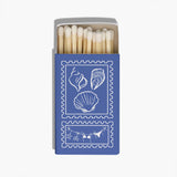 Vintage Postage Stamp Matchbox - Blue Coastal Decor Accessory