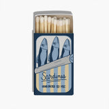 Yellow Sardine Tin Matchbox | Retro Coastal Decor Matches