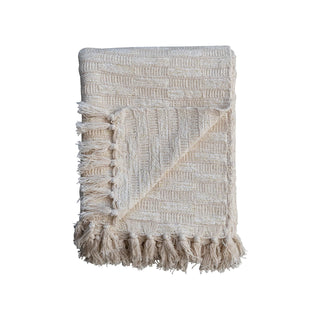 Woven Cotten Fringe Throw Blanket