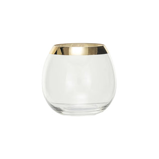 Gold Rim Stemless Glass