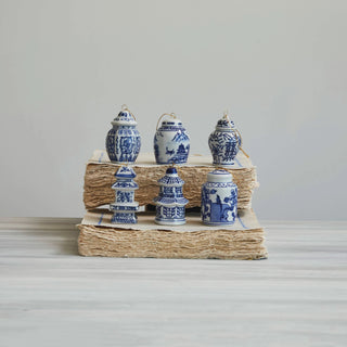 Blue Pattern Jar Ornament